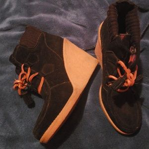 Tommy Hillfiger black wedge ankle boots